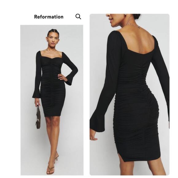 REFORMATION Barrie Knit Dress Black small (new with tags) - Picture 1 of 8